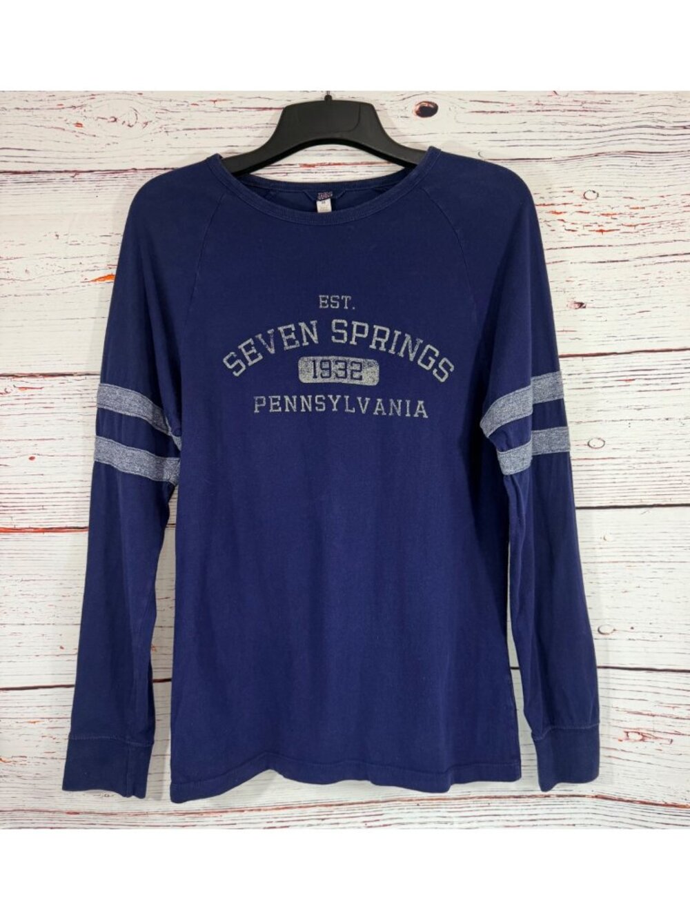 Seven Springs Mountain Resort Pennsylvania Blue Long Sleeve Tee Size Medium